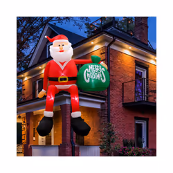 8FT Climbing Santa Christmas Inflatable Christmas Yard Decorations with LED, Christmas Blow up Yard Decoration for Outdoor Decor