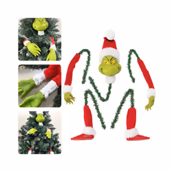 Christmas Tree Topper Decor Arm Leg Head Ornaments Holder Head/Arms and Legs Grinch Elf Body Tree Decoration for Xmas Party