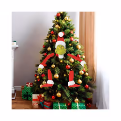 Christmas Tree Topper Decor Arm Leg Head Ornaments Holder Head/Arms and Legs Grinch Elf Body Tree Decoration for Xmas Party