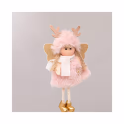 Merry Christmas Angel Doll Hanging Ornaments Pink Cute Girls Christmas Tree Plush Decorations Home Party Xmas Tree Pendants