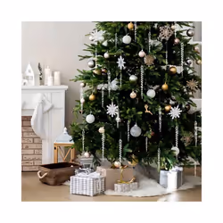 Crystal Clear Christmas Tree Ornaments Icicle Decorations For Holiday & Winter Party Decor Holiday Decorations - 24pcs, 13cm