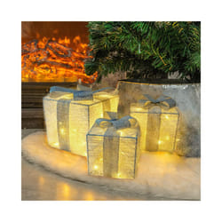 Set of 3 Christmas Lighted Gift Boxes,LED Light Up Present Box Decorations for Outdoor Indoor Christmas Tree, Yard, Home Decor