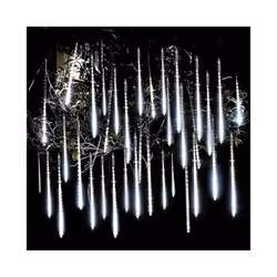 Outdoor Meteor Shower Christmas Lights 10 Tubes 192 Led Hanging String Lights for Garden Tree Holiday Party Decoation Lamp