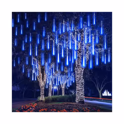 Outdoor  Meteor Shower Christmas Lights 10 Tubes 192 Led Hanging String Lights for Garden Tree Holiday Party Decoation Lamp