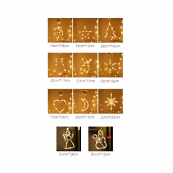 Christmas Ornaments Hanging LED Lights Bedroom Decoration Christmas Decorations Home Window Glass Decoration Warm Battery