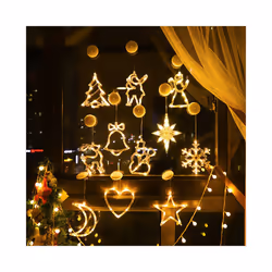 Christmas Ornaments Hanging LED Lights Bedroom Decoration Christmas Decorations Home Window Glass Decoration Warm Battery