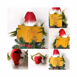 Christmas Tree Topper Checkered Funny Grinch Plush Doll Decoration Christmas Tree Ornament Holiday Gift