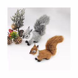 Simulation Squirrel Animal Figurines Miniatures Artificial Fake Squirrel Garden Tree Ornaments Home Christmas Table Decoration