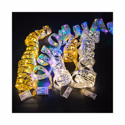 1/3/5/LED Christmas Tree Fairy Ribbon Lights String Navidad natal Christmas decoration  home decor ornament accessories - 2 meters, silver warm light