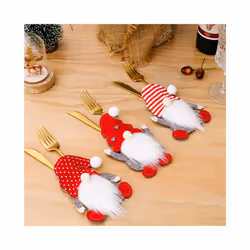Xmas Cutlery Bag Santa Claus Knife Fork Storage Pocket Bag Christmas New Year Tableware Decorations Home Ornament