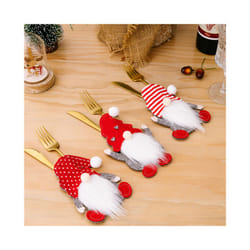 Xmas Cutlery Bag Santa Claus Knife Fork Storage Pocket Bag Christmas New Year Tableware Decorations Home Ornament
