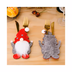 Xmas Cutlery Bag Santa Claus Knife Fork Storage Pocket Bag Christmas New Year Tableware Decorations Home Ornament