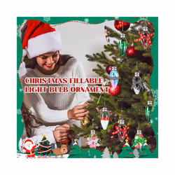 1Fillable Light Bulb Shape Clear Plastic Christmas Ornaments for DIY Crafts Christmas Tree Hanging Decoration