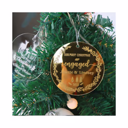 Personalized Christmas Ornaments 2022,Acrylic Gold 1st Christmas Married Ornament First Christmas Ornament Gifts for Baby - 1 ...