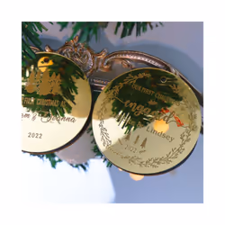 Personalized Christmas Ornaments 2022,Acrylic Gold 1st Christmas Married Ornament First Christmas Ornament Gifts for Baby - 1 PCS, Style A