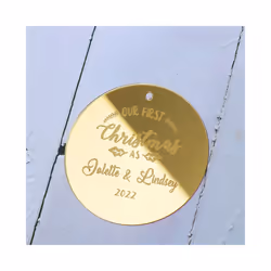 Personalized Christmas Ornaments 2022,Acrylic Gold 1st Christmas Married Ornament First Christmas Ornament Gifts for Baby - 1 PCS, Style A