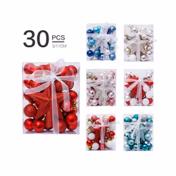 30pcs/set Christmas Bauble Balls Pendant Xmas Tree Hanging Ornament Star Topper Noel Navidad Decoration for Home New Year Gif ...