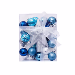 30pcs/set Christmas Bauble Balls Pendant Xmas Tree Hanging Ornament Star Topper Noel Navidad Decoration for Home New Year Gift - Other, red