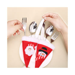 Noel Christmas Decorations for Home Dinner Table Decor  Christmas Gift Tableware Fork Knife Holder Bag Navidad