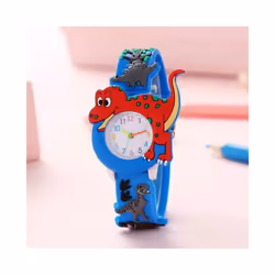 Kids 3D Dinosaur Silicone Quartz Watch - Blue