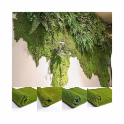 1x1m Simulation Artificial Moss Grass Turf Mat Wall Green Plants DIY Home - Black Coffee Dot