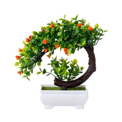 Buy5get2 free Artificial Plants Bonsai Simulated Tree Potted Plants Fake - Orange