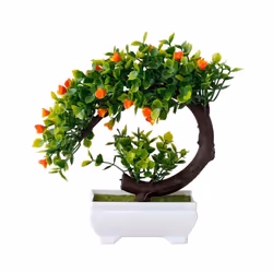Buy5get2 free Artificial Plants Bonsai Simulated Tree Potted Plants Fake - Orange