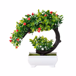 Buy5get2 free Artificial Plants Bonsai Simulated Tree Potted Plants Fake - Red