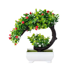 Buy5get2 free Artificial Plants Bonsai Simulated Tree Potted Plants Fake - Red