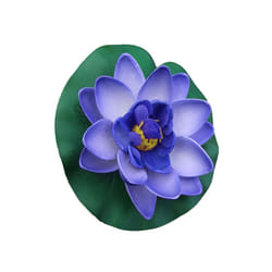 Buy5get2 free Mini Lotus Artificial Flower Floating Fake Lotus Plant Lifelike - Blue