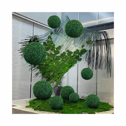 Artificial Plant Boxwood Topiary BallFaux Plants Decorative Grass Balls - Peanut 27cm