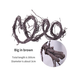 300cm Artificial Fake Plants Tree Twigs Cherry Branches Liana Wall Hanging - Big in brown