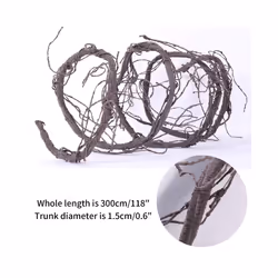 300cm Artificial Fake Plants Tree Twigs Cherry Branches Liana Wall Hanging - Medium in brown