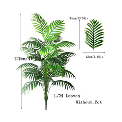 Buy5get2 free 90-120cm Large Artificial Palm Tree Tropical Fake Plants - 120cm 24 Leaves