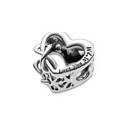 Pandora Moments Women's Sterling Silver Love You Mum Infinity Heart Bracelet Charm