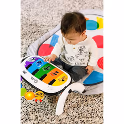 baby Einstein, 4-in-1 Kickin' Tunes and Language Discovery Play Gym with Piano, Mat with Detachable Activity Toys, Lights