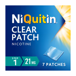 NiQuitin 21 mg Nicotine Patch - Step 1 - Stop Smoking Aid Therapy - 7 Clear Patches for 1 Weeks Treatment - 24h Craving Contr ...