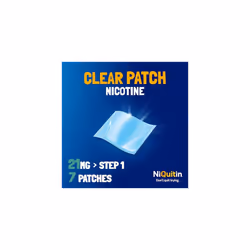 NiQuitin 21 mg Nicotine Patch - Step 1 - Stop Smoking Aid Therapy - 7 Clear Patches for 1 Weeks Treatment - 24h Craving Control - Invisible Nicotine