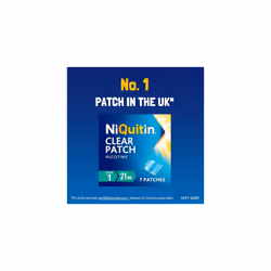 NiQuitin 21 mg Nicotine Patch - Step 1 - Stop Smoking Aid Therapy - 7 Clear Patches for 1 Weeks Treatment - 24h Craving Control - Invisible Nicotine
