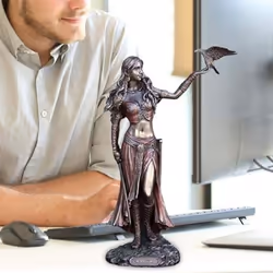 Goddess Statue Decorative Resin Craft Delicate Antique Brass Celtic Sculpture Figurine for Home