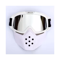 Mask Goggles Motocross Goggles For Motorcycle Shark Helmet Glasses Retro - BOF-40 White Silver