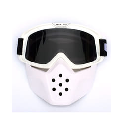 Mask Goggles Motocross Goggles For Motorcycle Shark Helmet Glasses Retro - BOF-40 White Black