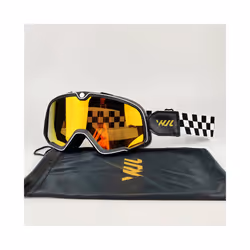 Motorcycle Goggles Retro Ski Sunglasses Motocross Glasses Wide Vision - WX-BGZ-RED