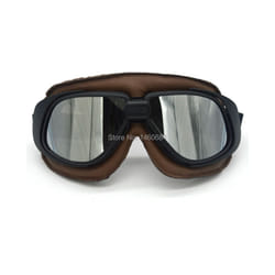 Evomosa Brown Leather Goggles Glasses Wwii Raf Vintage Pilot For Harley