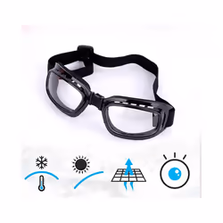 Foldable Riding Goggles Skiing Motorcycle Glasses Anti Glare Anti-UV Sunglasses - black