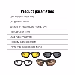 Fashionable Motorcycle Glasses Windproof Men Vintage Retro UV Motorbike - black-yellow