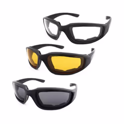 Windproof Motorcycle Glasses Men Vintage Retro UV Motorbike Motor Goggles - Black