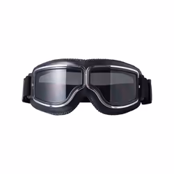 Retro Motorcycle Glasses Men Moto Racing Motocross Windproof Retro Goggles - Gray and Black