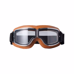 Retro Motorcycle Glasses Men Moto Racing Motocross Windproof Retro Goggles - Clear and Brown