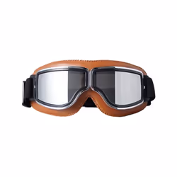 Retro Motorcycle Glasses Men Moto Racing Motocross Windproof Retro Goggles - Silver and Brown